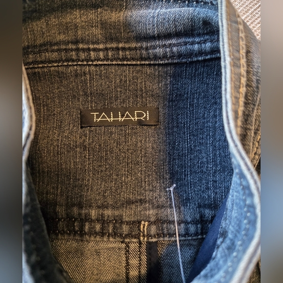 Tahari Denim Jacket Size XS Vintage Jean Chore Jacket - Picture 9 of 10